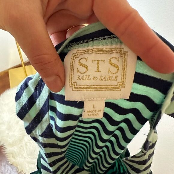 [Sail to Sable] Blue Stripped Maxi Dress - Size Large - Picture 6 of 6